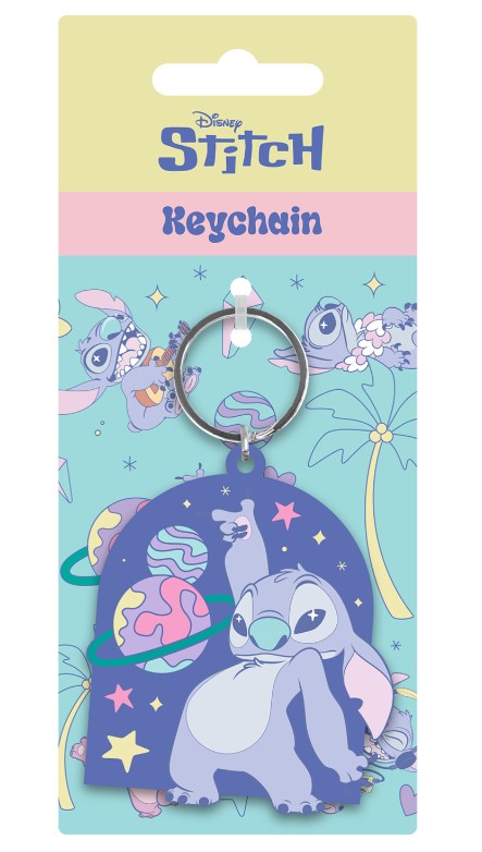 STITCH SPACE ROCKS PVC KEYCHAIN