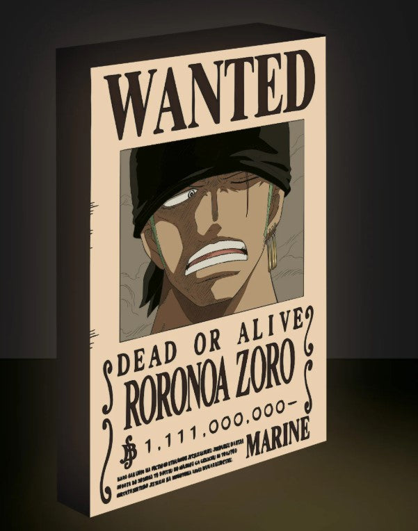 ONE PIECE ZORO WANTED LIGHT CANVAS