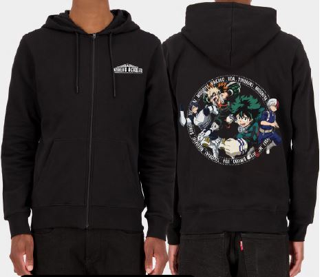 FELPA ZIP CAPPUCCIO MHA IZUKU M