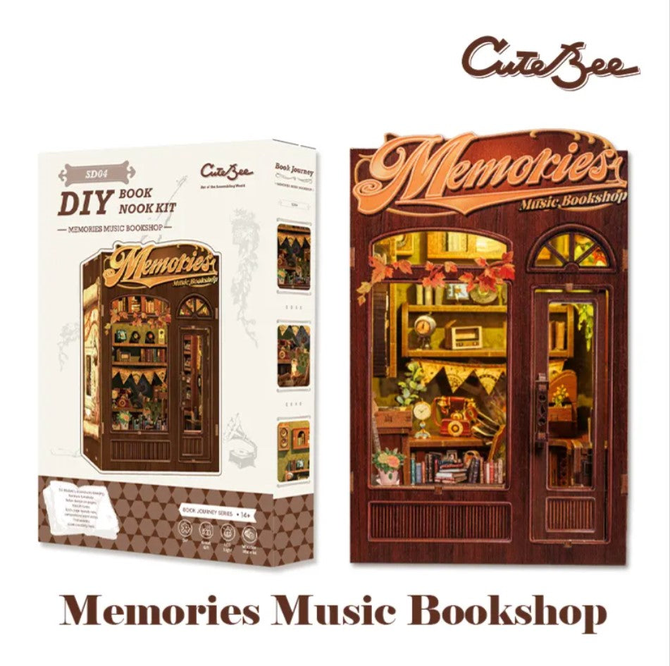 CUTEBEE- DIY BOOK NOOK KIT - MEMORIES MUSIC BOOKSHOP