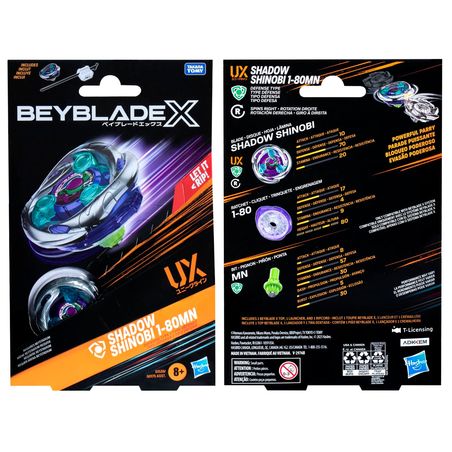 BEYBLADE X SHADOW SHINOBI 1-80MN