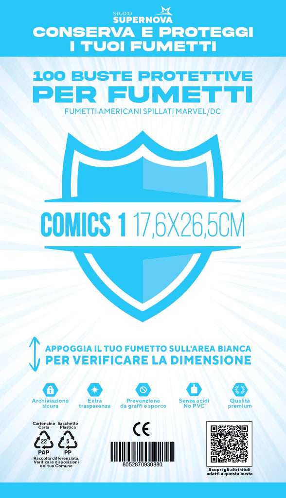 SUPERNOVA 100 BUSTE - COMICS 1 17,6 X 26,5CM