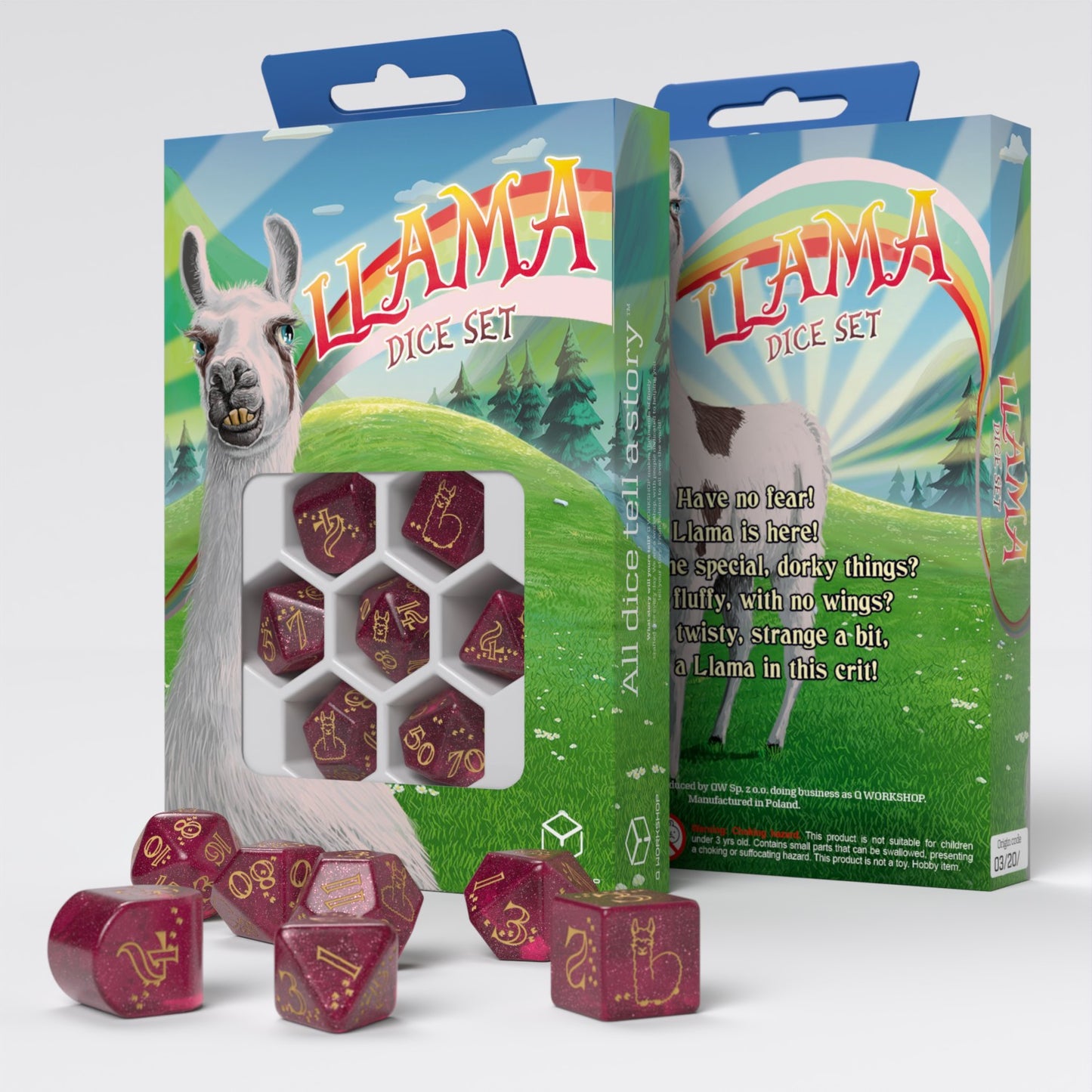 Q-WORKSHOP - DICE SET LLAMA MODERN D4 RED