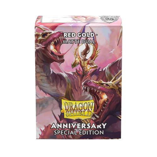 DRAGONSHIELD SLEEVES STANDARD MATTE DUAL RED GOLD 100
