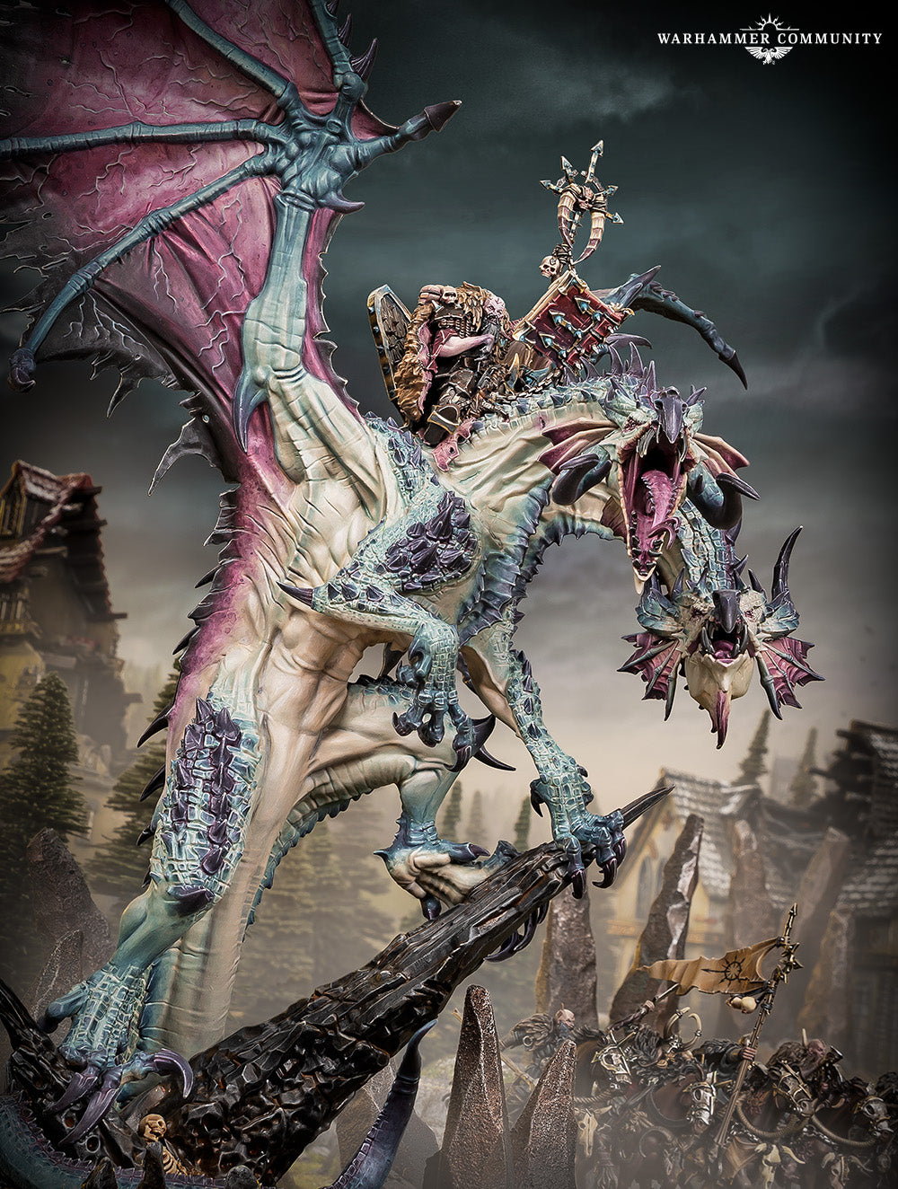 WARHAMMER THE OLD WORLD - WARRIOR OF CHAOS - LORD ON CHAOS DRAGON