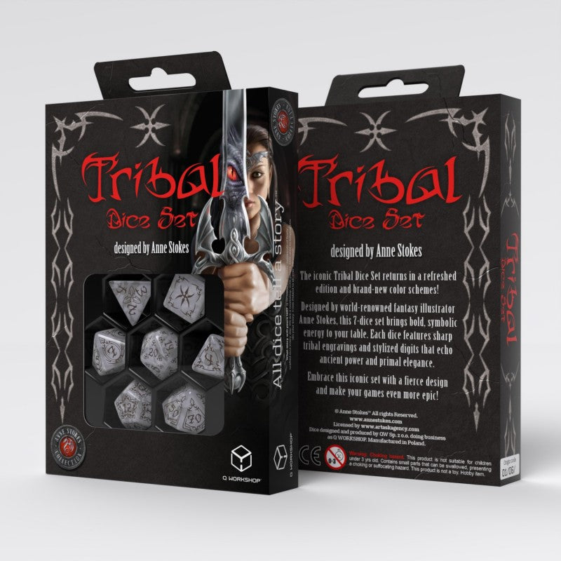 TRIBAL DICE SET: PEARL AND BROWN