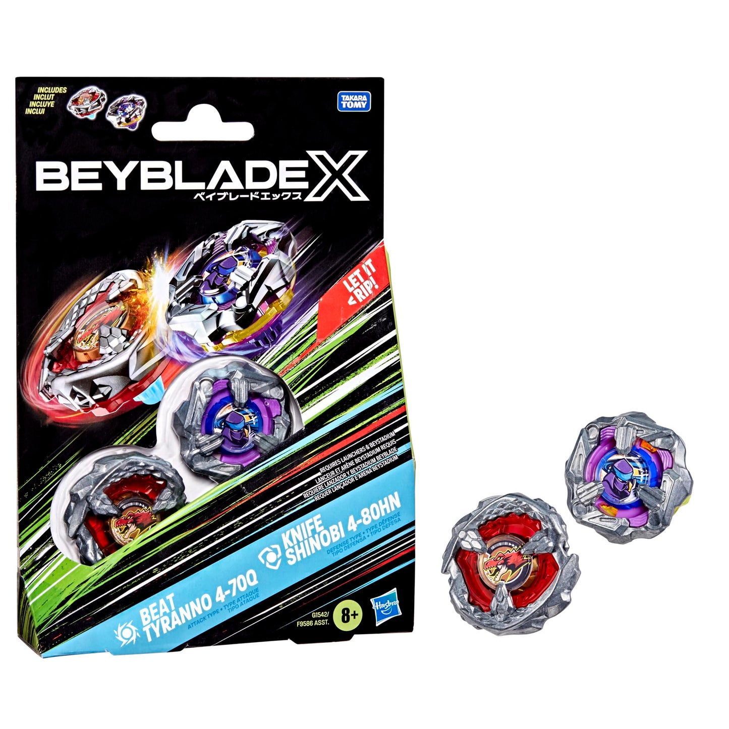 BEYBLADE X - BEAT TYRANNO 4-70Q - KNIFE SHINOBI 4-80HN
