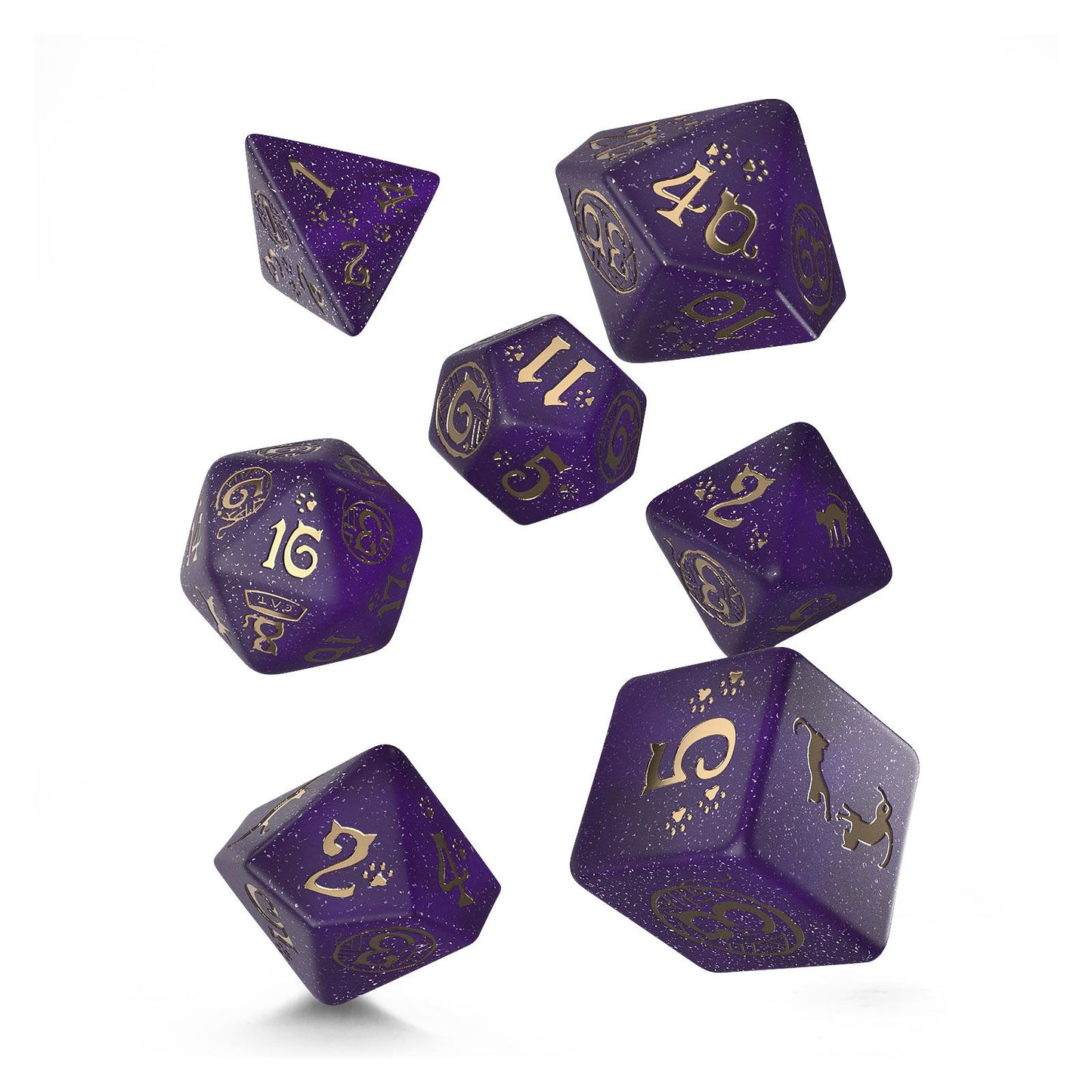 Q-WORKSHOP - DICE SET CATS PURPLE